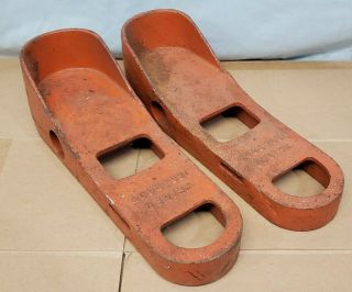 Vintage Weider Cast Iron Boots Weight Strength Training Rehab 11lbs (5.  5each)