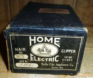 Vintage Belle City Home Electric Hair Clippers Wbox,  Instructions & Part Pricing
