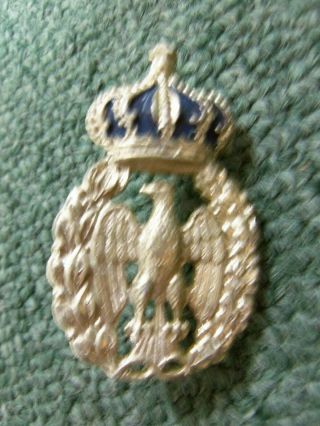 Vintage Italian Air Force Military Crowned Eagle Hat Cap Uniform Badge Pin Italy