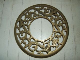 Vintage Ornate Scrolled Rolling Brass Plant Stand Dolly On Caster Wheels