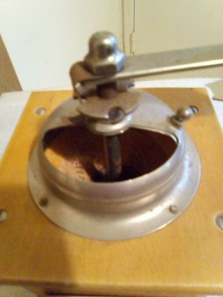 Vintage Wood Coffee Grinder,  Made in Western Germany,  8 in tall 2