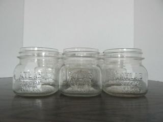 9 Vintage Atlas Special Mason Canning Jars Pint Wide Mouth