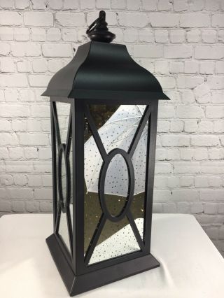 22 " Illuminated Indoor/outdoor Vintage Mercury Glass Lantern Valerie Qvc Black