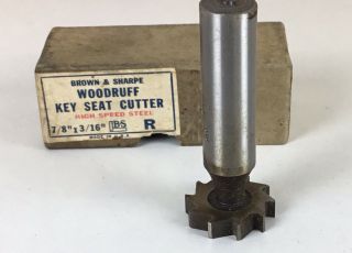 Vintage Brown & Sharp Woodruff Steel Key Seat Cutter 11r 7/8 X 3/16 Usa