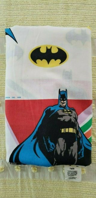 Vintage 1989 Batman Bat Signal Twin Bed Sheet