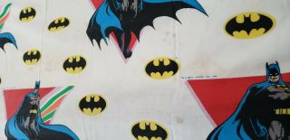 VINTAGE 1989 BATMAN BAT SIGNAL TWIN BED SHEET 2