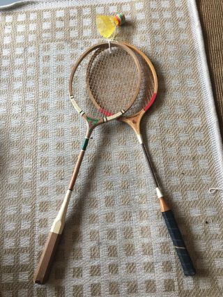 Vintage Wooden Badminton Racket