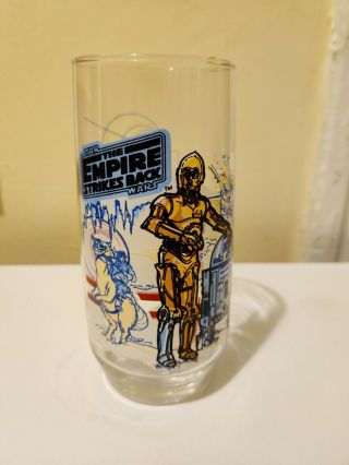 Vintage Star Wars (r2d2 C3po) Burger King Collectors Drinking Glass - 1980