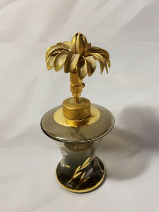 Vintage Holmspray Atomizer Perfume Bottle - Gold Flower Top - Germany