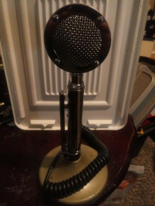 Vintage Chrome Us Astatic D - 104 Ham Cb Radio Microphone,  T - Ug8 Stand Foster Plug