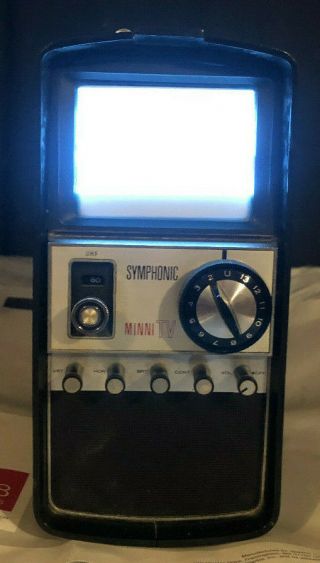 Vintage Symphonic Mini Tv Solid State Television Tps - 5050 -