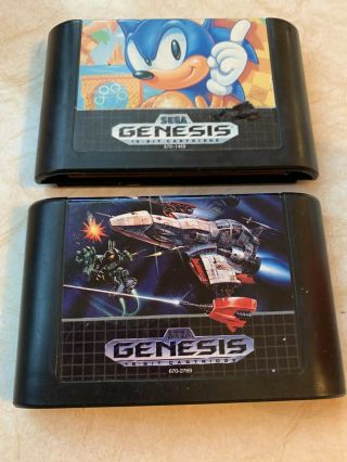 Vintage Sega Genesis Video Games - Sonic The Hedgehog,  Lightening Force