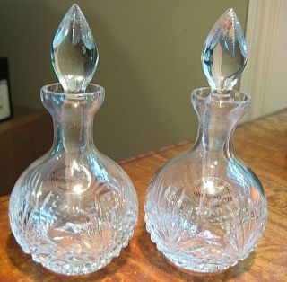 Vintage Two 2 Wedgewood Full Lead Crystal Perfume Bottles Made Yugoslavia W/tags