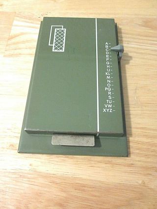 Vintage Metal Green Autodex Rolodex Address File - From The 60 