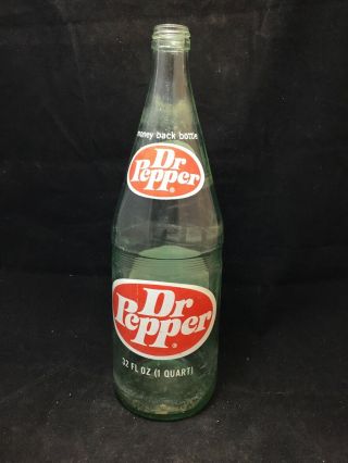 Vintage 32 Oz.  Dr.  Pepper Glass Bottle.  S26