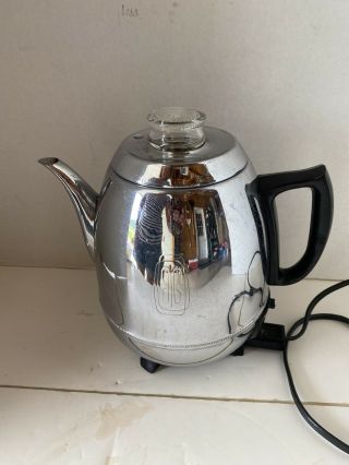 Vintage Ge General Electric Chrome Pot Belly Percolator Coffee Maker 18p40