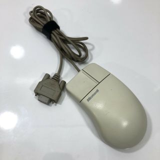Vintage Microsoft 50674 Two 2 Button 9 Pin Computer Pc Serial Mouse 2.  0a