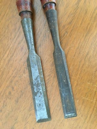 Vintage 2 Stanley Steel Chisels Woodworking Carpentry Tools 2