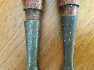 Vintage 2 Stanley Steel Chisels Woodworking Carpentry Tools 3