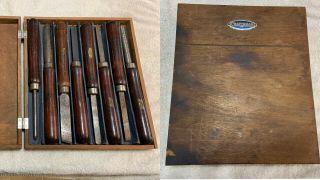 Vintage Craftsman 8 Wood Turning Lathe Chisel Set Woodworking & Box