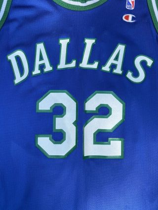 Vintage 90s Jamal Mashburn Dallas Mavericks Chanpion Jersey Size 48 XL 3