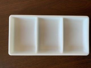 Vntg American Cabinet White Milk Glass Dental Instrument Tray 3 Compartment 17