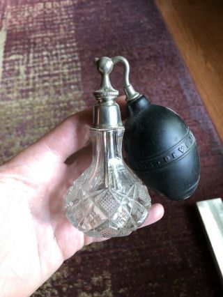 Vintage Devilbiss Cut Glass Perfume Atomizer Bottle 4”