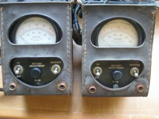 Vintage BELL SYSTEM / Ohm Test Meters / With Leather Cases / KS - 8455 / 2