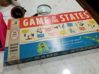 Vintage 1960s Milton Bradley Game Of The States Complete Minty Family Fun