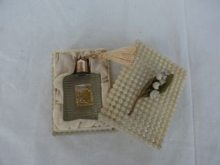 Vintage Small Empty Perfume Bottle In Plastic Box Lily Of The Valley 1434