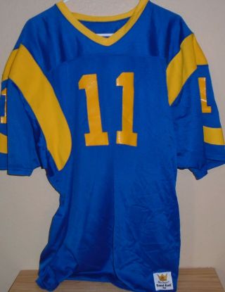 Vintage 80s Sand - Knit Jim Everett Los Angeles Rams 11 Nfl Football Jersey Sz 48