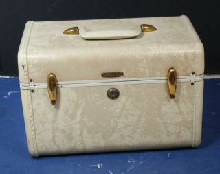 Vintage Old School Samsonite Train Case - Solid Make Up Luggage Women 