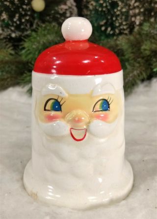 Vtg 1960s Holt - Howard Japan Smiley Santa Ceramic Dinner Bell Mcm Xmas Ornament