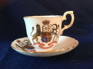 Vintage Commemorative Coronation Queen Elizabeth Bone China Tea Cup & Saucer