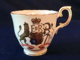 Vintage Commemorative Coronation Queen Elizabeth Bone China Tea Cup & Saucer 2