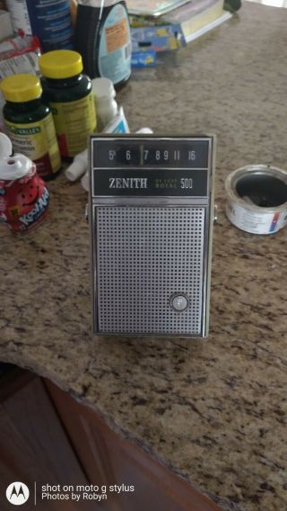 Vintage Zenith Deluxe Royal 500 Transister.  Radio Still