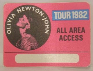 Olivia Newton - John - Vintage Cloth Tour Concert Backstage Pass
