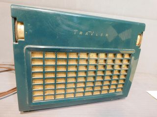 Vintage Travler Portable Tube Radio - Blue/green