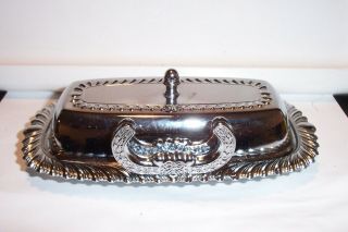 Vintage Stainless Steel Butter Dish With Removable Glass Insert & Lid
