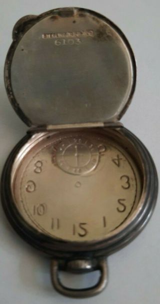 Vintage Sterling Silver Pill Box - 1 1/2 " Round - Locket Hinge - Watch Design