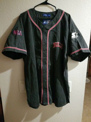 Chicago Bulls Vintage 90s Starter Button Down Baseball Jersey Men 