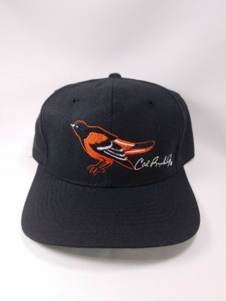 Vintage Baltimore Orioles Cal Ripken Jr Signature Snapback Solid Crown Hat Cap