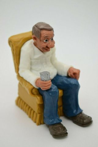 Vintage Collectible Wilton Cake Toppers–old Man In Chair W/beer