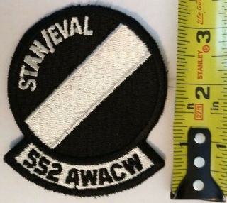 Vintage Cold War Era Usaf 552nd Awac Wing Standards & Eval Squadron Patch