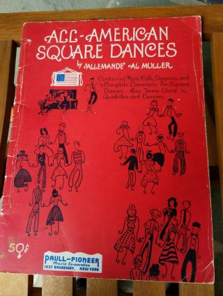 3 Vtg Square Dance Books - Ed Durlacher/al Muller/ann Chase W/ Music & Calls
