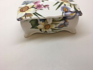 VTG Royal Stafford England Fine Bone China Floral Trinket Box - 2