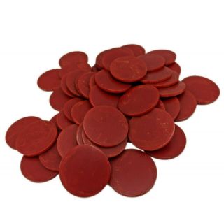 50 Early Bakelite Catalin Swirl Marbled Poker Chips 1.  5 " Cherry Red Vintage