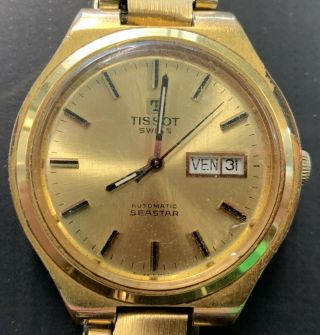 Vintage Tissot Seastar Gold Filled Automatic Mens Watch