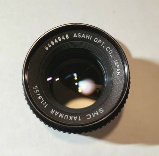 Asahi Smc (- Multi - Coated) Takumar 55mm F/1.  8 M42 Vintage Lens