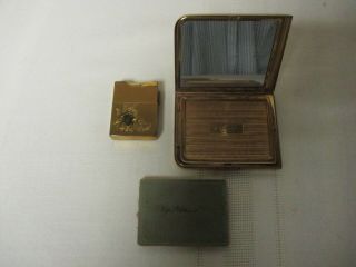 Pretty Vintage Elgin American Ladies Magic Action Lighter & Compact Gold Tone